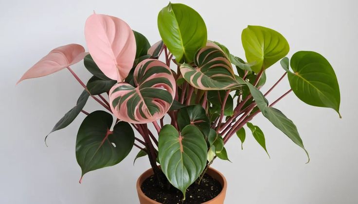 Philodendron Pink Princess with dark leaves and pink variegation